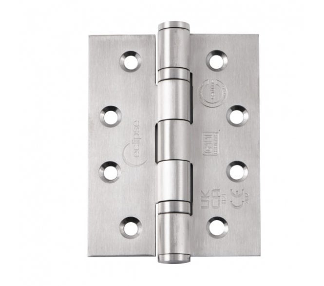 Eclipse 14858 Grade 11 Ball Bearing Butt Hinges (Pair) - 102x76mm - Polished Stainless Steel
