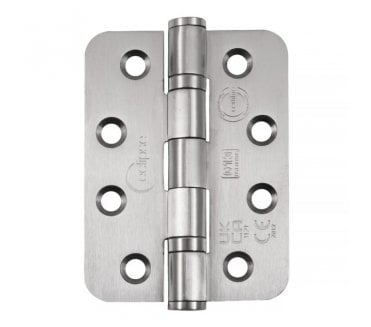 Eclipse 14869 Grade 13 Ball Bearing Butt Hinges (Pair) (RADIUS) - 102x76mm - Satin Stainless Steel