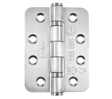 Eclipse 14869 Grade 316 Ball Bearing Butt Hinges (Pair) (RADIUS) - 102x76mm - Satin Stainless Steel