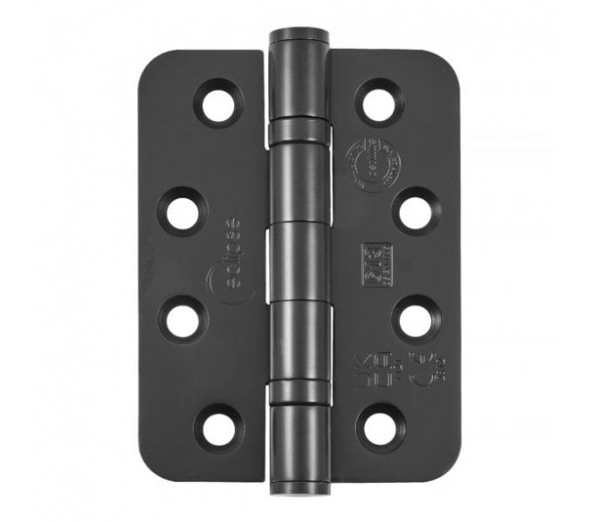 Eclipse 14869BLK Grade 13 Ball Bearing Butt Hinges (Pair) (RADIUS) - 102x76mm - Matt Black