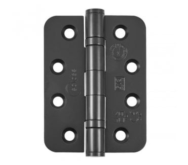 Eclipse 14869BLK Grade 13 Ball Bearing Butt Hinges (Pair) (RADIUS) - 102x76mm - Matt Black