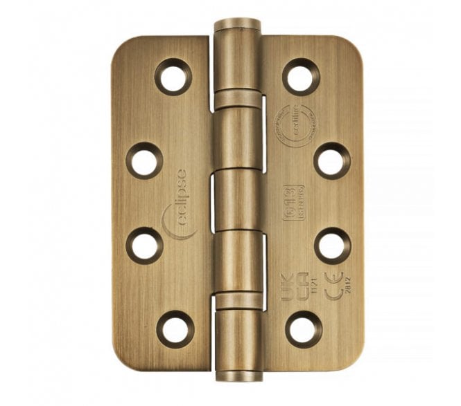 Eclipse 14869MAB Grade 13 Ball Bearing Butt Hinges (Pair) (RADIUS) - 102x76mm - Matt Antique Brass