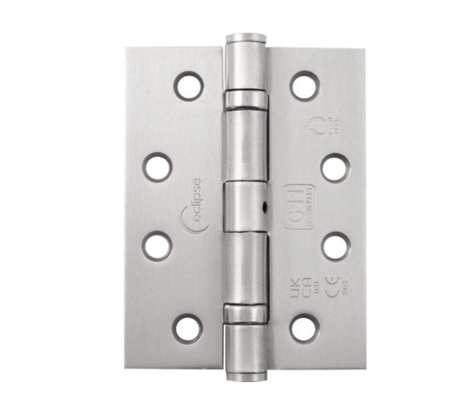 Eclipse 14877 Grade 11 Ball Bearing Hinges (Pair) - 102x76mm - Satin Nickel
