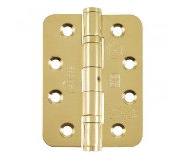 Eclipse 14879 Grade 13 Ball Bearing Butt Hinges (Pair) (RADIUS) - 102x76mm - Polished Brass