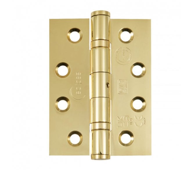 Eclipse 14882 Grade 13 Ball Bearing Butt Hinges (Pair) - 102x76mm - Polished Brass