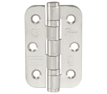Eclipse 14905 Grade 7 Ball Bearing Butt Hinges (Pair) (RADIUS) - 76x51mm -Satin Stainless Steel