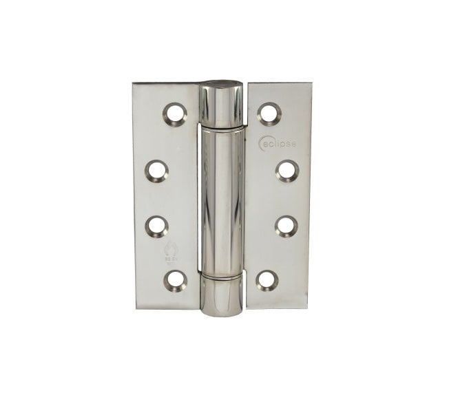 Eclipse 14923 102x76mm Single Action Spring Hinges (Pair) - Polished Stainless Steel