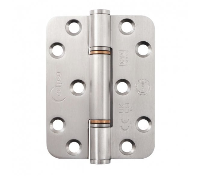 Eclipse 14931 Grade 14 Thrust Bearing Hinges (Pair) (RADIUS) - 102x76mm - Satin Stainless Steel