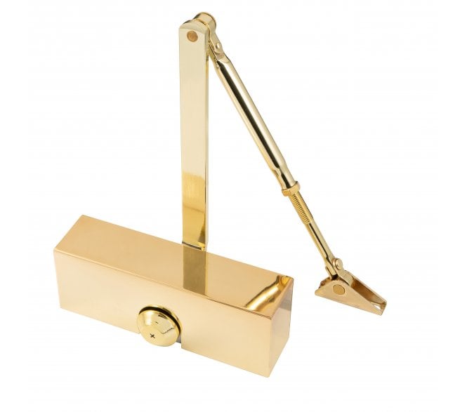 Eclipse 28781 Fixed Power Size 3 Overhead Door Closer - Polished Brass