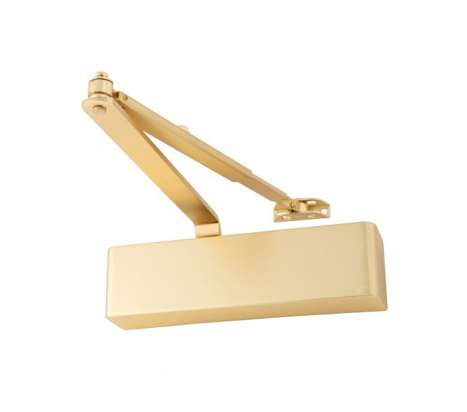 Eclipse 28981 93 Series Adjustable Overhead Door Closer W/Flat Arm - Size 2 - 4 - Satin Brass