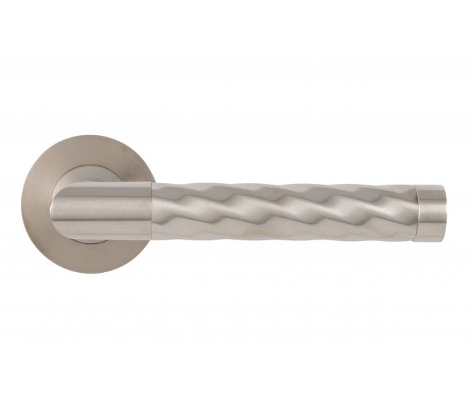 Eclipse 34331 Helix Door Handles On Round Rose - Satin Stainless Steel