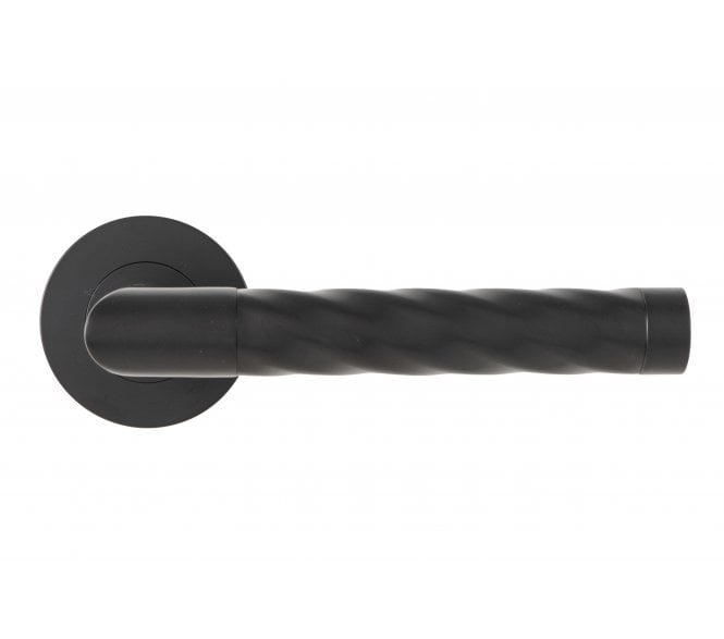 Eclipse 34332 Helix Door Handles On Round Rose - Matt Black