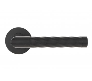 Eclipse 34332 Helix Door Handles On Round Rose - Matt Black