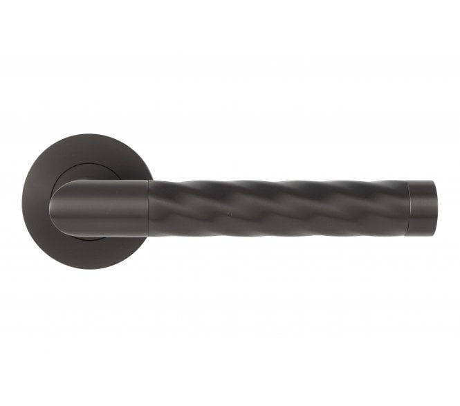 Eclipse 34333 Helix Door Handles On Round Rose - Dark Bronze