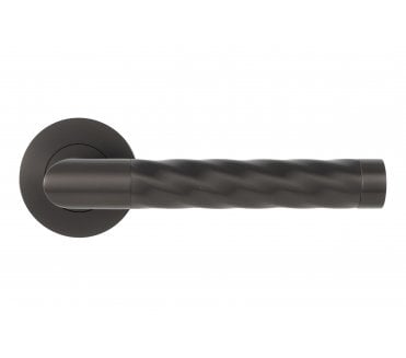 Eclipse 34333 Helix Door Handles On Round Rose - Dark Bronze