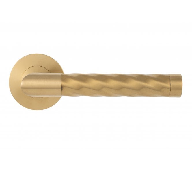 Eclipse 34335 Helix Door Handles On Round Rose - Satin Brass