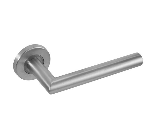 Eclipse 34408 Mitred Lever On Round Rose - Satin Stainless Steel