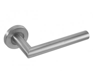 Eclipse 34408 Mitred Lever On Round Rose - Satin Stainless Steel