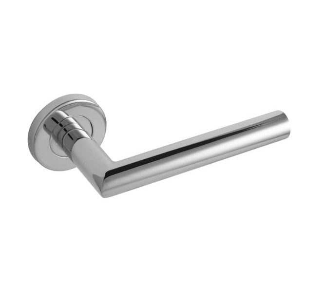 Eclipse 34409 Mitred Lever On Round Rose - Polished Stainless Steel
