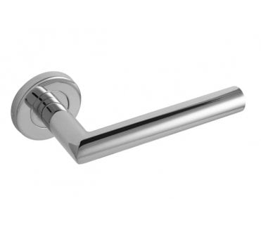 Eclipse 34409 Mitred Lever On Round Rose - Polished Stainless Steel