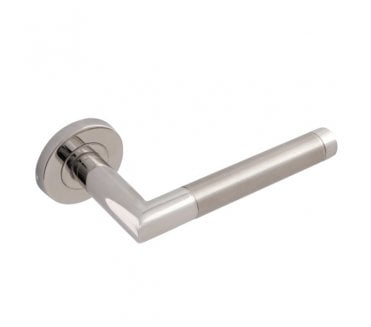 Eclipse 34417 Mitred Lever On Round Rose - Polished/Satin Stainless Steel