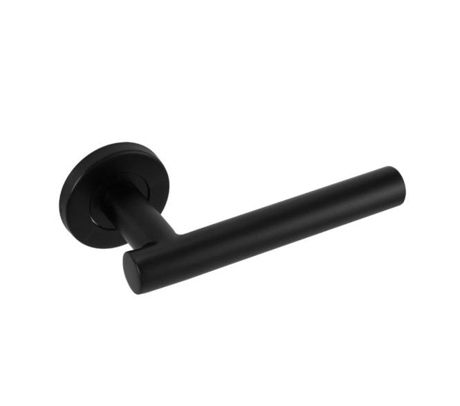 Eclipse 34903 Straight T-Bar Lever On Round Rose - Matt Black