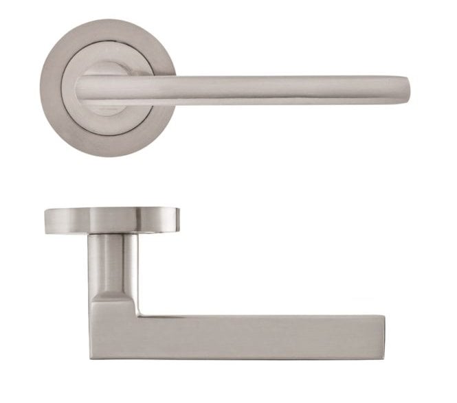 Eclipse 62120 Auriga Lever On Round Rose - Satin Nickel