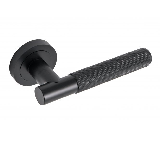 Eclipse 62231 Knurled Lever on Round Rose - Matt Black