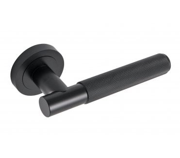 Eclipse 62231 Knurled Lever on Round Rose - Matt Black