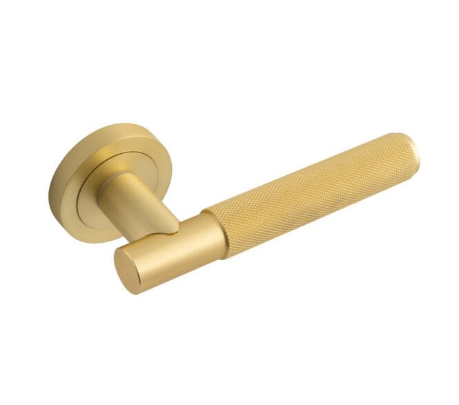 Eclipse 62233 Knurled Lever on Round Rose - Satin Brass