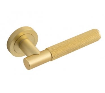 Eclipse 62233 Knurled Lever on Round Rose - Satin Brass