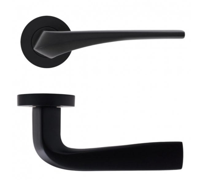 Eclipse 63221 Insignia Lanza Lever On Round Rose - Matt Black