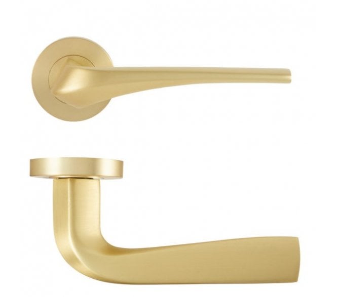 Eclipse 63223 Insignia Lanza Lever On Round Rose - Satin Brass