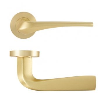 Eclipse 63223 Insignia Lanza Lever On Round Rose - Satin Brass