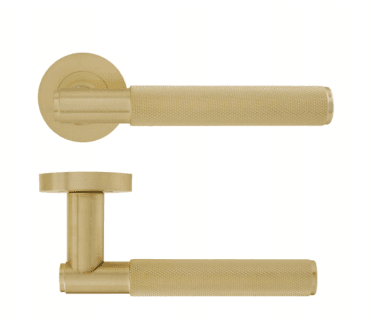 Eclipse 63233 Insignia Knurled Lever On Round Rose - Satin Brass