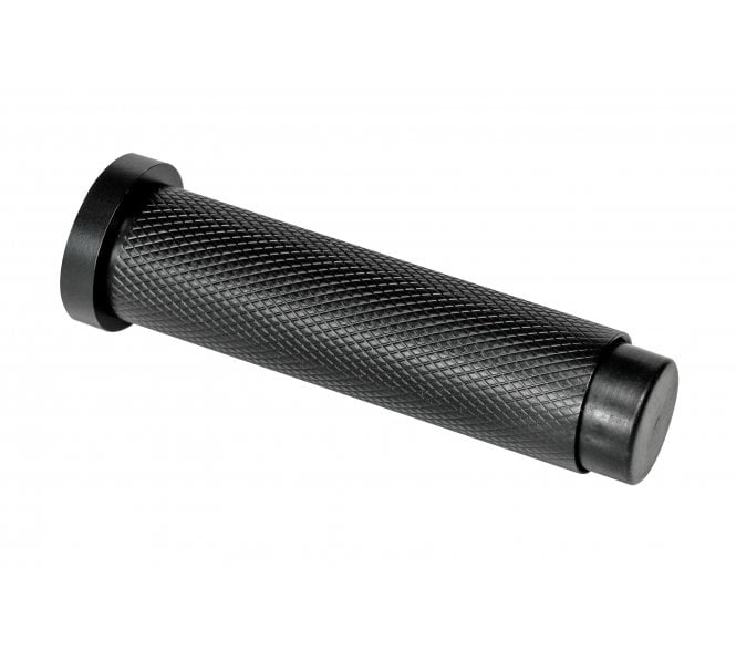 Eclipse 63741 Knurled Skirting Mounted Door Stop On Rose - 76mm - Black