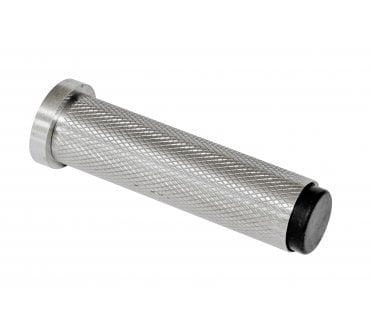 Eclipse 63742 Knurled Skirting Mounted Door Stop On Rose - 76mm - Satin Stainless Steel