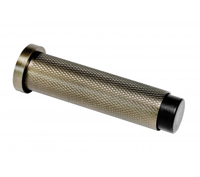 Eclipse 63745 Knurled Skirting Mounted Door Stop On Rose - 76mm - Matt Antique Brass