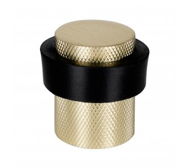Eclipse 63764 Knurled Floor Mounted Door Stop - Satin Brass