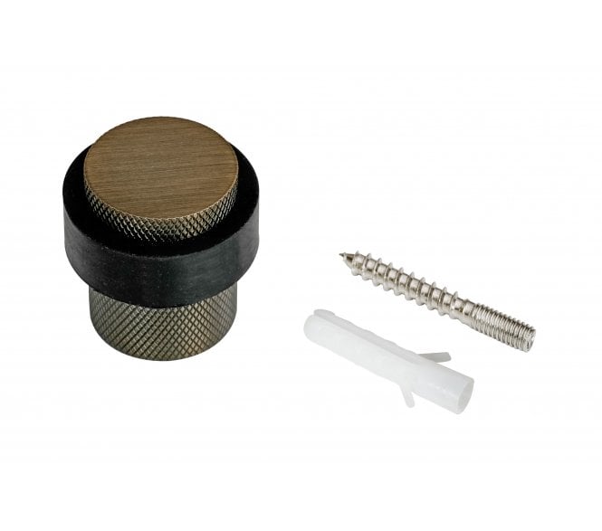 Eclipse 63765 Knurled Floor Mounted Door Stop - Matt Antique Brass