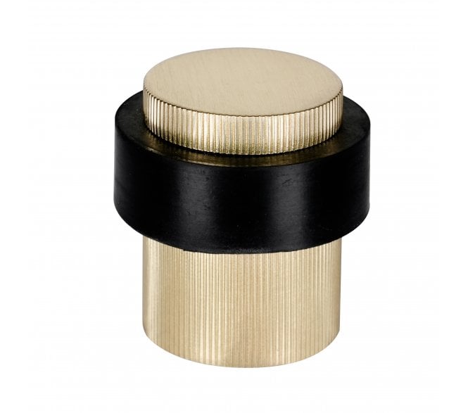 Eclipse 63774 Linear Knurled Floor Mounted Door Stop - Satin Brass