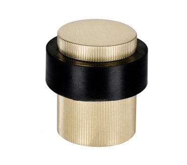 Eclipse 63774 Linear Knurled Floor Mounted Door Stop - Satin Brass