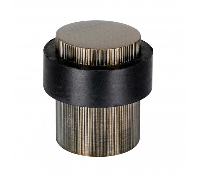 Eclipse 63775 Linear Knurled Floor Mounted Door Stop - Matt Antique Brass