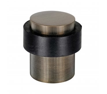 Eclipse 63775 Linear Knurled Floor Mounted Door Stop - Matt Antique Brass