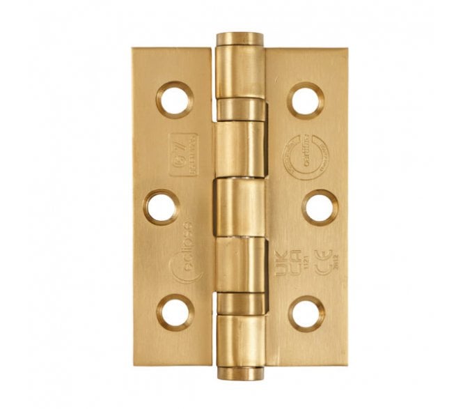 Eclipse 76mm Ball Bearing Butt Hinges (Pair) - 76x51mm - Satin Brass