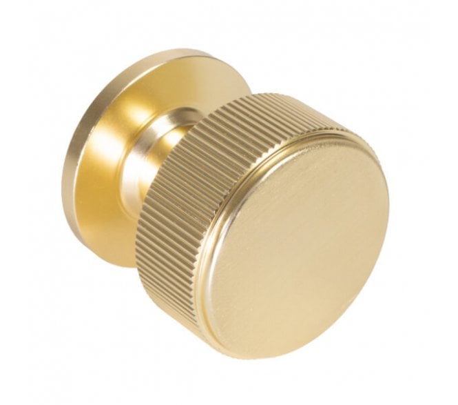 Eclipse 95504 Linear Knurled Cupboard Knob - 35mm - Satin Brass