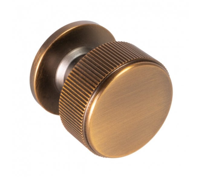 Eclipse 95505 Linear Knurled Cupboard Knob - 35mm - Matt Antique Brass
