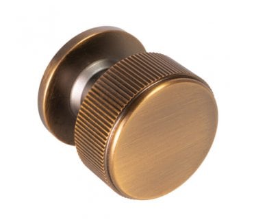 Eclipse 95505 Linear Knurled Cupboard Knob - 35mm - Matt Antique Brass