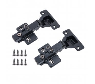 Eclipse 99021 3D-Adjustable Soft Close Cabinet Hinges - Full-Overlay (Pack of 2) - Matt Black