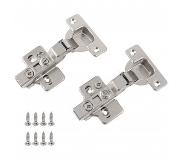 Eclipse 99030 3D-Adjustable Soft Close Cabinet Hinges - Half-Overlay (Pack of 2) - Satin Nickel